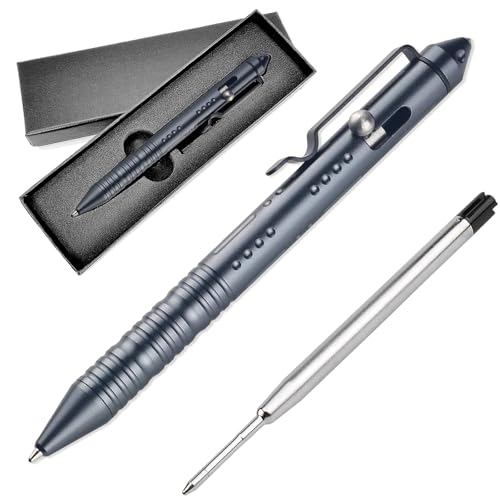 ElevaPulse Tactical Pen Mit Tinten Nachfüllpackungen, Taktischer Stift, Taktischer Kugelschreiber, Multifunktionales Antioxidans-Selbstverteidigung-Stift, Für Schreiben, Emergent Tool Und Geschenk von ElevaPulse