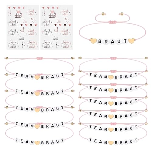 Jga Accessoires Frauen, 12 Pcs Jga Armbänder, Mit 2 Pcs Aufkleber Aus Roségold, Jungesellinnenabschied Frau Accessoires, Jga Deko, Team Bride Armbänder Für Dating, Hochzeit, Begleitgeschenk Jga Accessoires Frauen, 12 Pcs Jga Armbänder, Mit 2 Pcs Aufkleber Aus Roségold, Jungesellinnenabschied Frau Accessoires, Jga Deko, Team Bride Armbänder Für Dating, Hochzeit, Begleitgeschenk von ElevaPulse