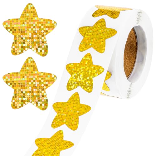 500 Stück Holografische Goldene Stern-Aufkleber Selbstklebende Metallische Glitzer-Folienaufkleber Glitzernde Stern-Aufkleber für Studentenbelohnung, Verhaltenstabelle, Studentenplaner, 500 Stück Holografische Goldene Stern-Aufkleber Selbstklebende Metallische Glitzer-Folienaufkleber Glitzernde Stern-Aufkleber für Studentenbelohnung, Verhaltenstabelle, Studentenplaner, von ElevateTech