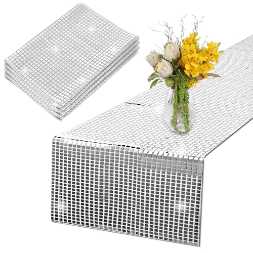 ElevateTech Disco Party Tischläufer, 30,5 x 183,9 cm, Retro-Glitzer-Läufer, 70er 80er-Jahre-Spiegel, Geburtstagsparty-Zubehör für Tisch, Hochzeit, Junggesellinnenabschied, Feiertagsdekoration ElevateTech Disco Party Tischläufer, 30,5 x 183,9 cm, Retro-Glitzer-Läufer, 70er 80er-Jahre-Spiegel, Geburtstagsparty-Zubehör für Tisch, Hochzeit, Junggesellinnenabschied, Feiertagsdekoration von ElevateTech