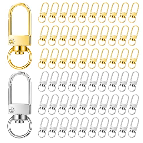 ElevateTech Karabinerverschlüsse aus Metall, drehbar, silberfarben, 60 Stück ElevateTech Karabinerverschlüsse aus Metall, drehbar, silberfarben, 60 Stück von ElevateTech
