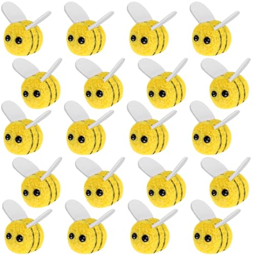 ElevateTech Wollfilz, Bienen, 20 Stück, Mini-Bienen-Dekor, Bastelfilz, niedliche Hummel, Plüsch-Bienen-Kostüm, für Kleidung, Hüte, Taschen, Duschgeschenk, DIY, Bienen-Thema-Party-Dekorationen von ElevateTech