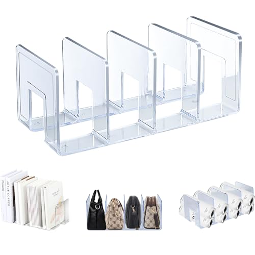 Elezeal Buchstützen für Regale, 4 Fächer, Acryl, Schreibtisch-Aktenordner, Organizer, Bücherregal, Aktenregal, Ordner, rutschfest, Küche, Kochhalter für Bücher, CDs, Büro, Zuhause und Schule (1 Stück) Elezeal Buchstützen für Regale, 4 Fächer, Acryl, Schreibtisch-Aktenordner, Organizer, Bücherregal, Aktenregal, Ordner, rutschfest, Küche, Kochhalter für Bücher, CDs, Büro, Zuhause und Schule (1 Stück) von Elezeal
