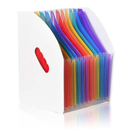 Elezeal Fächermappe Organizer 13 Taschen Dateiordner für A4 Papierkram Akkordeon Dokument Organizer Dateibox Tragbare erweiterbare Datei Brieftasche für Büro Schule von Elezeal