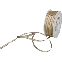 Taftband, Breite 5 mm - Creme/Gold Taftband, Breite 5 mm - Creme/Gold von HALBACH