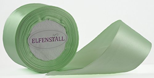 Elfenstall Satinband Geschenkband Schleifenband Dekoband 50 mm, 25 Yards (ca. 22 Meter) in der Farbe mintgrün von Elfenstall