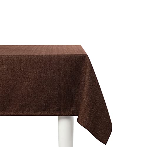 Elfida Deluxe Tischdecke abwaschbar - Schmutzabweisendes Tischtuch in Gastro-Qualität - Reißfeste und Formstabile Tischdecken aus hochwertigem Polyester - Premium Tischdecke (Braun, 110 x 110 cm) von Elfida