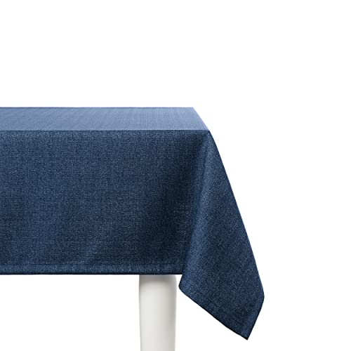 Elfida Deluxe Tischdecke abwaschbar - Schmutzabweisendes Tischtuch in Gastro-Qualität - Reißfeste und Formstabile Tischdecken aus hochwertigem Polyester - Premium Tischdecke (Marineblau, 110 x 140 cm) von Elfida