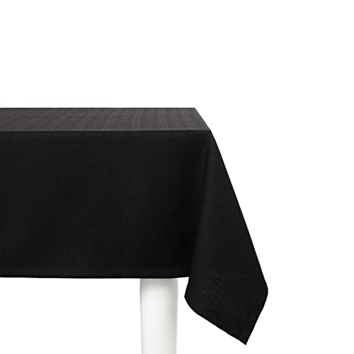 Elfida Deluxe Tischdecke abwaschbar - Schmutzabweisendes Tischtuch in Gastro-Qualität - Reißfeste und Formstabile Tischdecken aus hochwertigem Polyester - Premium Tischdecke (Schwarz, 110 x 160 cm) von Elfida
