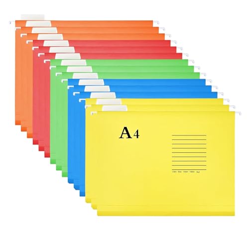 15 Stück Hängeregister Mappen, Papier Hängeregister, 5 Colours Hängemappen A4, Hängehefter mit Reitern und Karteneinsätzen, Hängemappen für Büro, Schule, Zuhause, Arbeit, Organisation 15 Stück Hängeregister Mappen, Papier Hängeregister, 5 Colours Hängemappen A4, Hängehefter mit Reitern und Karteneinsätzen, Hängemappen für Büro, Schule, Zuhause, Arbeit, Organisation von Elfinfi