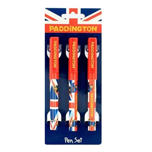 Filmkugelschreiber-Set, Union Jack, mit Paddington-Bären-Flagge, Geschenke und Schreibwaren, 3 Stück von Elgate