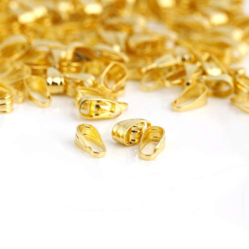 ELGAURAURA -LEGENSCHAFT -Pendellanschluss Clips, Prise Bail Clips für Anhänger, 300pcs Schmuck, die Verschlüsse machen (Gold) von ElgnAura