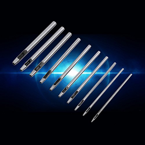 ElgnAura 10-teiliges Lederhandwerkswerkzeug-Set, rund, Hohlstanzer, Schneider-Set für Gürtel, Uhrenarmbänder, Lederlocher, 0,5–5 mm von ElgnAura