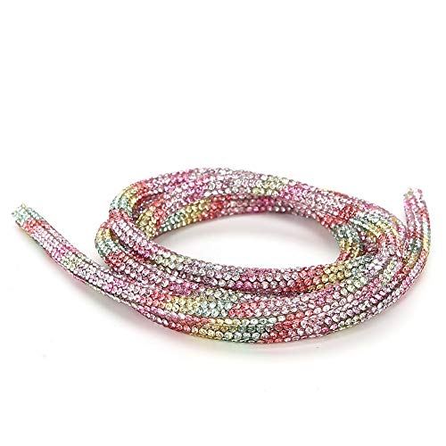 ElgnAura Costume Decoration Accessories Rhinestones Tube Rope Ribbon DIY Sewing Wedding Dress Craft Supplies (Rainbow Color No. 2) von ElgnAura