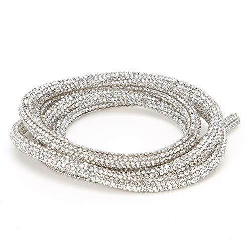 ElgnAura Costume Decoration Accessories Rhinestones Tube Rope Ribbon DIY Sewing Wedding Dress Craft Supplies (White) von ElgnAura