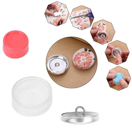 ElgnAura Cover Button Kit, DIY Button Craft Kit, Solid Fabric Covered Buttons for Crafts, Complete Set with Round Base and Assembly Tools (25MM) von ElgnAura