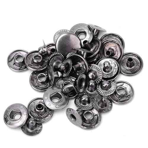 ElgnAura Snap Fastener Kit, 50 Set Heavy Duty Brass Snap Buttons for Leather Jackets, Bags, Luggage Decoration Accessories (12.5MM) von ElgnAura