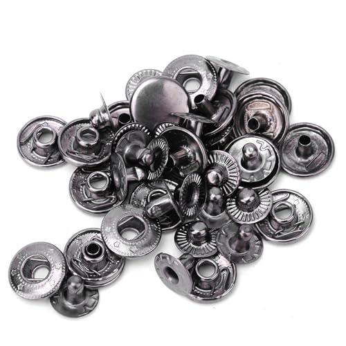 ElgnAura Snap Fastener Kit, 50 Set Heavy Duty Brass Snap Buttons for Leather Jackets, Bags, Luggage Decoration Accessories (15mm) von ElgnAura