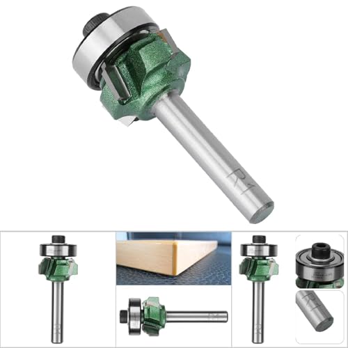 ElgnAura Woodworking Milling Cutter R1 / R2 / R3 Side Trimmer Router Bit 4 Teeth Trimming Cutter for Precision Woodworking (1/4 * R1) von ElgnAura