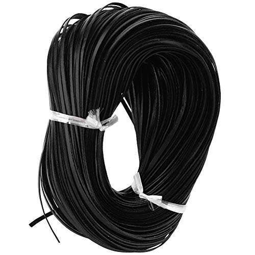 Elgnaura 3mm Flachlederkabel, 100 m echte Lederstreifen für Schmuckherstellung, DIY -Kunsthandwerk, Armband und Halsketteprojekte (Black 3mm*1mm100m) von ElgnAura