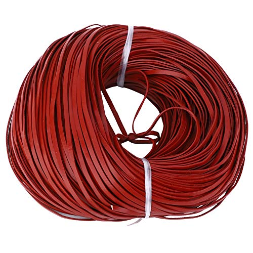 Elgnaura 3mm Flachlederkabel, 100 m echte Lederstreifen für Schmuckherstellung, DIY -Kunsthandwerk, Armband und Halsketteprojekte (Red brown 3mm*1mm100 meters) von ElgnAura