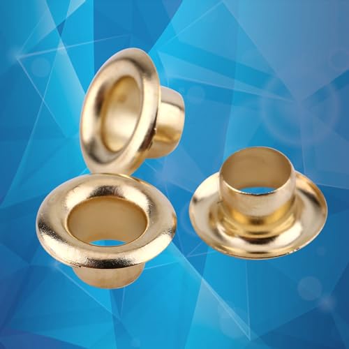 Elgnaura -Ösen für Lederfahrzeuge, 100pcs 5 mm Metall -Jungtiere für DIY -Projekte, schön für Schuhe, Taschen und Kartendekoration (Gold) von ElgnAura