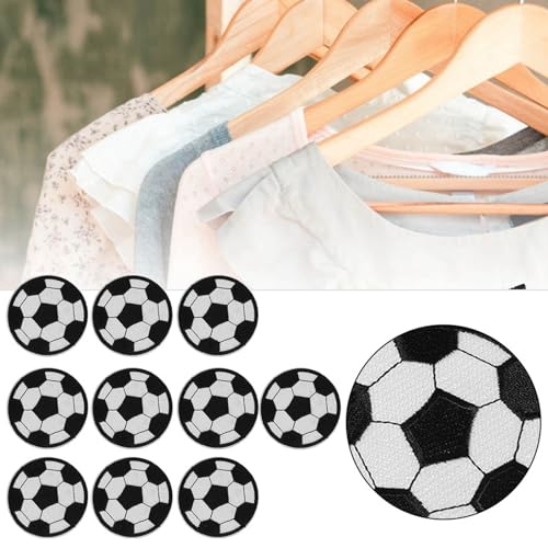 Elgnaura Soccer Ball Stickflicke, 10pcs Eisen auf Nähflecken für Fußball -Sporthandwerk, Aufkleber für Taschen und Kleidungsreparaturen Elgnaura Soccer Ball Stickflicke, 10pcs Eisen auf Nähflecken für Fußball -Sporthandwerk, Aufkleber für Taschen und Kleidungsreparaturen von ElgnAura