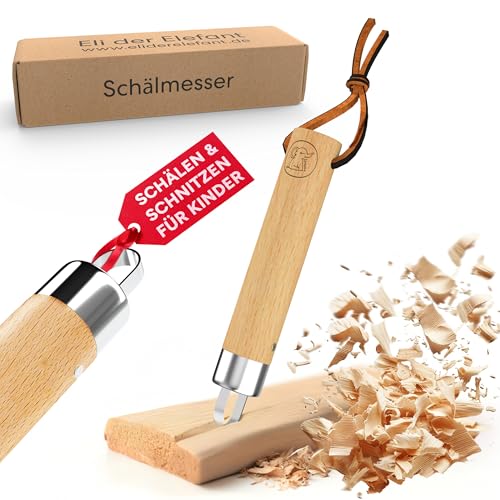 Eli® Schnitzmesser für Kinder mit runder Klinge ab 6 Jahre - hochwertiges Kindermesser Schnitzset - Kinderschnitzmesser - Schnitzwerkzeug - Outdoor Messer für Jungen und Mädchen von Eli