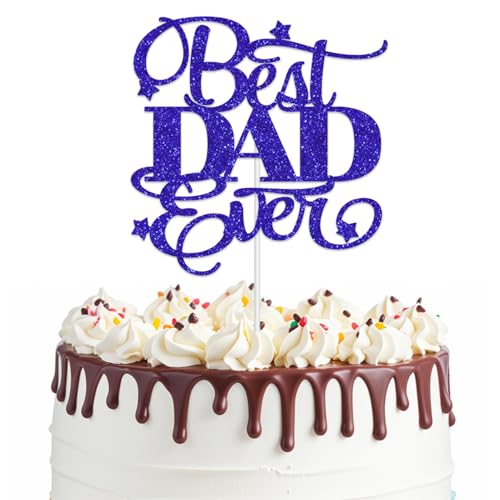 Kuchenaufsatz-Set "Happy Birthday Daddy", blaue Kuchendekorationen "Best Dad Ever", Happy Birthday, Kuchendekorationen für den Vater, den besten Vater, Party-Kuchendekoration, 7 Stück Kuchenaufsatz-Set "Happy Birthday Daddy", blaue Kuchendekorationen "Best Dad Ever", Happy Birthday, Kuchendekorationen für den Vater, den besten Vater, Party-Kuchendekoration, 7 Stück von Elicola