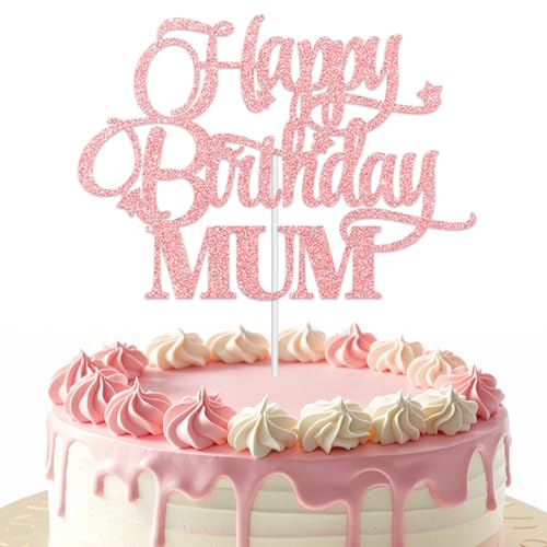 Tortenaufsatz-Set "Happy Birthday Mum", rotgoldene Kuchendekorationen, Happy Birthday Kuchenaufsätze für Mutter, Großmutter, beste Mama, Party-Kuchendekoration, 7 Stück Tortenaufsatz-Set "Happy Birthday Mum", rotgoldene Kuchendekorationen, Happy Birthday Kuchenaufsätze für Mutter, Großmutter, beste Mama, Party-Kuchendekoration, 7 Stück von Elicola