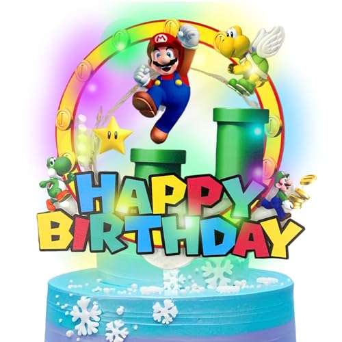Mario-Kuchenaufsatz, LED-Mario-Kuchenaufsatz, Geburtstagsdekorationen, Elie&Eason Mario-Partydekorationen, Cupcake-Topper, Geburtstagsparty-Zubehör Mario-Kuchenaufsatz, LED-Mario-Kuchenaufsatz, Geburtstagsdekorationen, Elie&Eason Mario-Partydekorationen, Cupcake-Topper, Geburtstagsparty-Zubehör von Elie&Eason