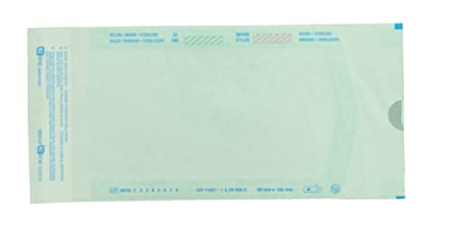 Eline - Selbstversiegelnde Beutel für die Dampfsterilisation oder ETO, aus Papier und Medizinischer Folie, Doppelseitiger Klebestreifen, Außen-/Innenmaße in mm: 90x165/68x150, 2400 Stk (12x200) von GIMA