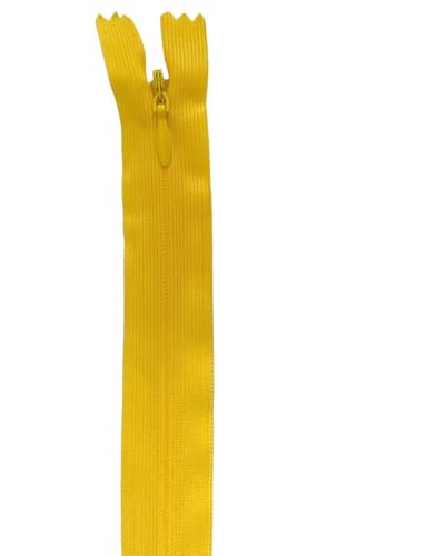 EliteKoopers 20 cm verdeckter, unsichtbarer Reißverschluss, Nylon, geschlossenes Ende, Reißverschluss zum Nähen von Kleidern, Röcken, Oberteilen und Bastelarbeiten (Dunkelgelb) von EliteKoopers