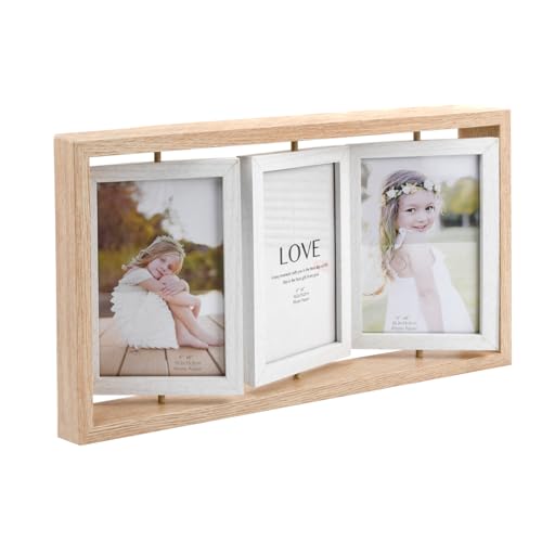 Elitecran Rustikal Holz 3 Falten Fotorahmen, 10,2x15,2cm Schwebender Holz-Bilderrahmen Doppelseitigem Display Drehbar Bilderrahmen Mehrfach Collage holz Modern Bilder für Fotorahmen, Fotocollage Elitecran Rustikal Holz 3 Falten Fotorahmen, 10,2x15,2cm Schwebender Holz-Bilderrahmen Doppelseitigem Display Drehbar Bilderrahmen Mehrfach Collage holz Modern Bilder für Fotorahmen, Fotocollage von Elitecran