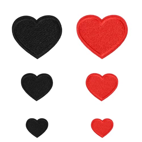 Heart Iron on Patches, 6 pcs Herz Bestickte Patches zum Aufbügeln, Mini Stickerei Herzförmige Aufnäher Aufbügelflicken, Gestickte Herz Flicken Embroidered Sew on Patch Applique, DIY Heart Iron on Patches, 6 pcs Herz Bestickte Patches zum Aufbügeln, Mini Stickerei Herzförmige Aufnäher Aufbügelflicken, Gestickte Herz Flicken Embroidered Sew on Patch Applique, DIY von Elitecran