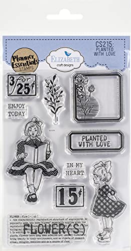 Elizabeth Craft Designs CS215 Clear Stamp W/Transparenter Stempel, bepflanzt mit, Planted With Love von Elizabeth Craft Designs