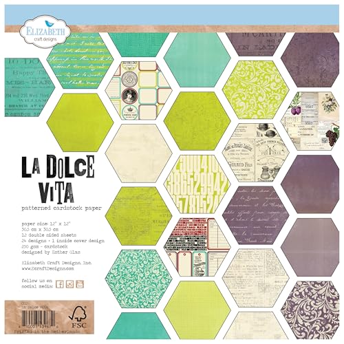 Elizabeth Craft Double-Sided Cardstock Pack 12"X12"-La Dolce Vita Elizabeth Craft Double-Sided Cardstock Pack 12"X12"-La Dolce Vita von Elizabeth Craft Designs