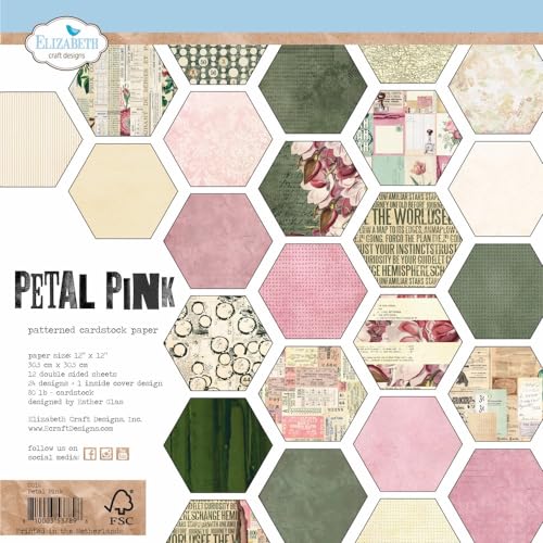 Elizabeth Crafts Double-Sided Cardstock Pack 12"X12"-Petal Pink von Elizabeth Craft Designs
