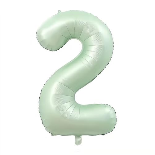 Elizakumi Grün Nummer 2 Luftballon Zahl 2th Ballon Zahl Für Fraue Jungen Männer Mädchen, Geburtstag Helium FolienBallon Zahlenballon 2 Grün / 40 Zoll von Elizakumi