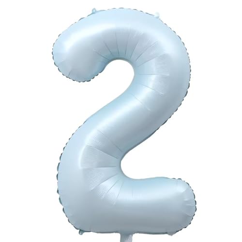 Elizakumi Nummer 2 Ballons BB Blau Luftballon Zahl Nummer 2th Birthday Für Fraue Jungen Männer Mädchen, Geburtstag Helium FolienBallon Zahlenballon 2 BB Blau / 40 Zoll von Elizakumi
