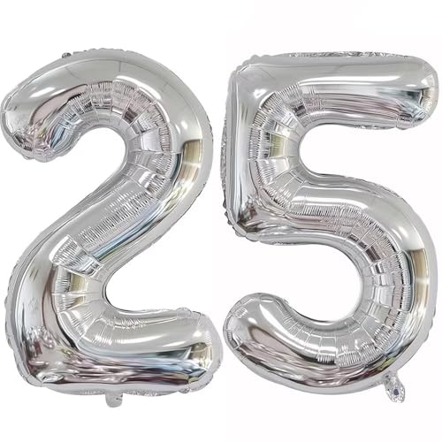 Elizakumi Silber Nummer 25 Ballon Luftballon Zahl 25th Ballon Zahl Für Fraue Jungen Männer Mädchen, Geburtstag Helium FolienBallon Zahlenballon 25 Silber / 40 Zoll Elizakumi Silber Nummer 25 Ballon Luftballon Zahl 25th Ballon Zahl Für Fraue Jungen Männer Mädchen, Geburtstag Helium FolienBallon Zahlenballon 25 Silber / 40 Zoll von Elizakumi