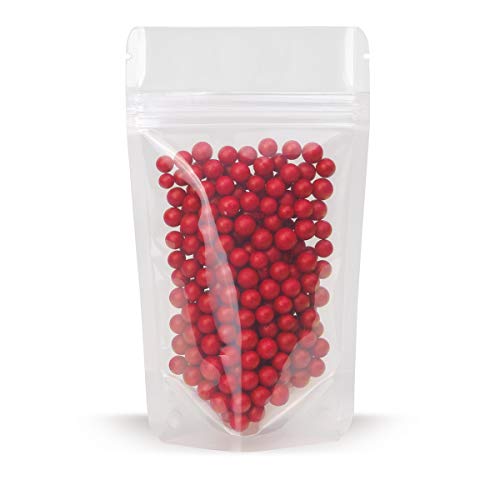 Elke-Plastic Standbodenbeutel Transparent 130x225mm 100 Stk. I für Inhalt 500ml I PET12/LDPE110 wiederverschließbare Beutel I Aromaschutzverpackung I Druckverschlussbeutel I Schnellverschlussbeutel von Elke-Plastic