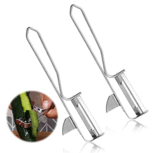 2-teiliger Obstschäler, Obstschäler aus Edelstahl, Multifunktionsschäler, Gemüse- und Obstschäler, Universal-Schälmesser, Silberschäler, Profi-Schäler, ausschwenkbares Obstschälmesser 2-teiliger Obstschäler, Obstschäler aus Edelstahl, Multifunktionsschäler, Gemüse- und Obstschäler, Universal-Schälmesser, Silberschäler, Profi-Schäler, ausschwenkbares Obstschälmesser von Elkuaie