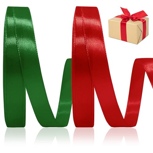 22m rotes und grünes Geschenkband, 2cm Seidenband, Geschenkband, Backdekoband, geeignet für Geschenkverpackungen, Brautstrauß basteln, Geburtstagshochzeitsdeko 22m rotes und grünes Geschenkband, 2cm Seidenband, Geschenkband, Backdekoband, geeignet für Geschenkverpackungen, Brautstrauß basteln, Geburtstagshochzeitsdeko von Elkuaie