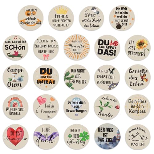 24 hölzerne Glücksbringer, inspirierende Geschenke, Ermutigungsgeschenke Glücksmünzen, Ermutigungssprüche Glücksbringer, für Kollegen und Kinder 24 hölzerne Glücksbringer, inspirierende Geschenke, Ermutigungsgeschenke Glücksmünzen, Ermutigungssprüche Glücksbringer, für Kollegen und Kinder von Elkuaie