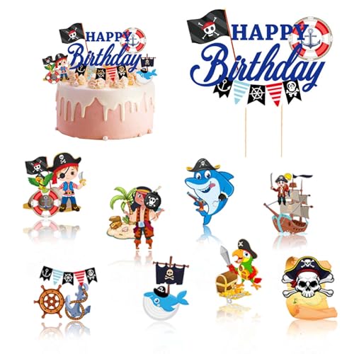 27 Stück Piraten-Geburtstagsdekorationen, Piraten-Mottoparty-Dekorationen, Piraten-Muffin-Dekorationen, Piratenkuchen, Kuchendekorationen Geburtstag, Piratenschiff-Kuchenaufsätze 27 Stück Piraten-Geburtstagsdekorationen, Piraten-Mottoparty-Dekorationen, Piraten-Muffin-Dekorationen, Piratenkuchen, Kuchendekorationen Geburtstag, Piratenschiff-Kuchenaufsätze von Elkuaie