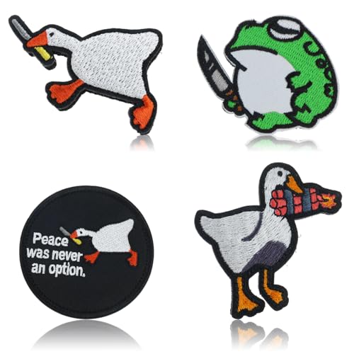 4er Pack Tierklett, kleine gelbe Ente, große Gans, kleiner Frosch, lustiger Klettverschluss, bestickter Stoffaufnäher, Kleiderklett, für Rucksäcke, Taschen, Jeans, Jacken 4er Pack Tierklett, kleine gelbe Ente, große Gans, kleiner Frosch, lustiger Klettverschluss, bestickter Stoffaufnäher, Kleiderklett, für Rucksäcke, Taschen, Jeans, Jacken von Elkuaie