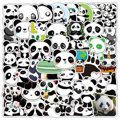 50 Stück Panda-Aufkleber, niedliche Panda-Aufkleber, Aufkleber, passend für Laptop, Wasserflasche, Gitarre, Handy, Notizbuch von Elkuaie
