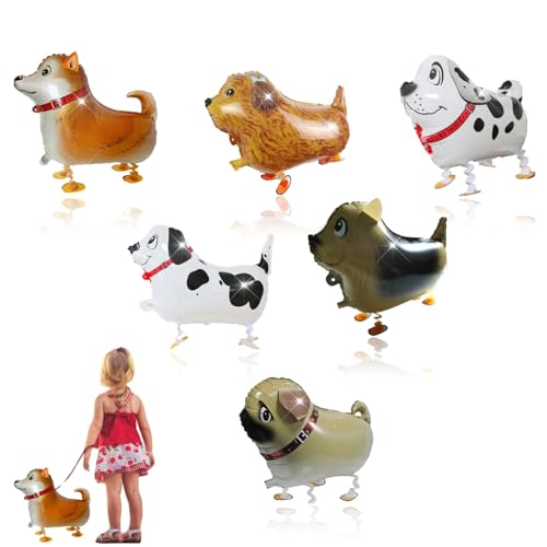 6 Stück Walking Animal Folienballon Set, Welpe Folienballons, Walking Puppy Ballons, Geburtstag Party Dekoration Geschenk Spielzeug 6 Stück Walking Animal Folienballon Set, Welpe Folienballons, Walking Puppy Ballons, Geburtstag Party Dekoration Geschenk Spielzeug von Elkuaie