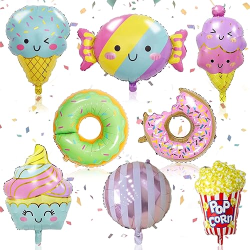 Geburtstagsballon, Folienballon, Kinder Helium Ballon, Eis, Donut, Süßigkeiten, Popcorn, Party Dekoration, Ballon, Sommer Party Dekoration von Elkuaie
